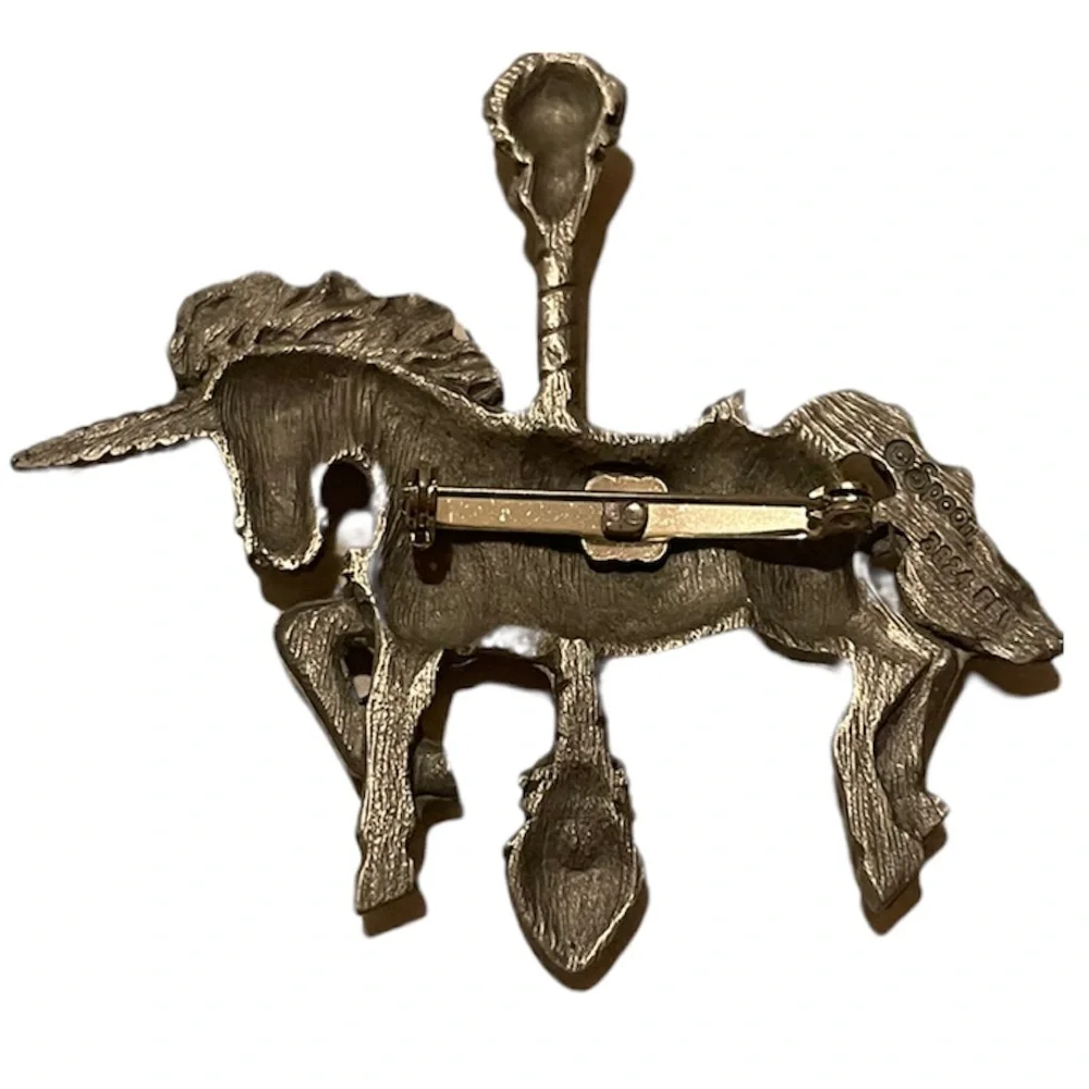 Majestic Carousel Horse Pin Brooch
